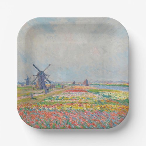 Claude Monet _ Tulip Fields near The Hague Paper Plates