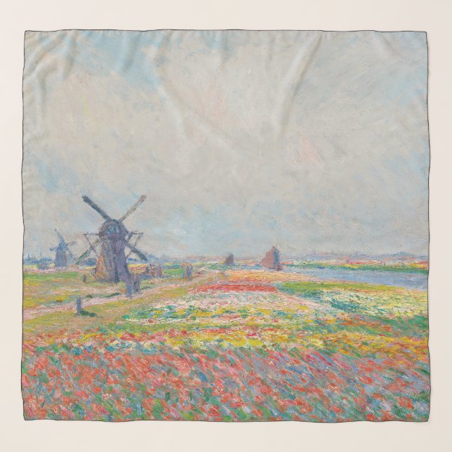 Claude Monet - Tulip Fields near The Hague Scarf (Front (Horizontal))