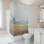 Claude Monet - Tulip Fields near The Hague Shower Curtain<br><div class="desc">Tulip Fields near The Hague (Champs de tulipes pres de La Hague) - Claude Monet,  Oil on Canvas,  1886</div>