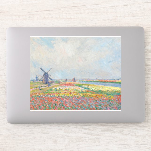 Claude Monet - Tulip Fields near The Hague Sticker (Computer)
