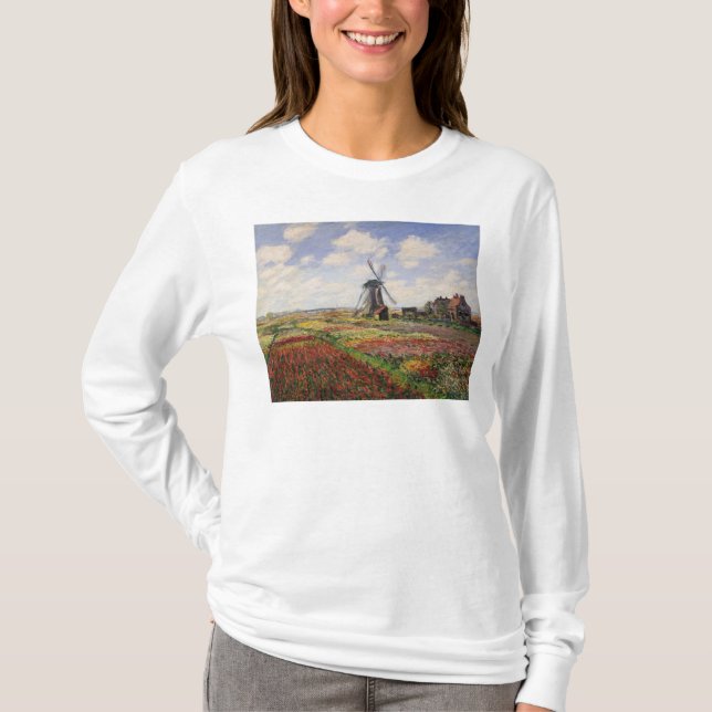 Claude Monet | Tulip Fields Rijnsburg Windmill T-Shirt (Front)