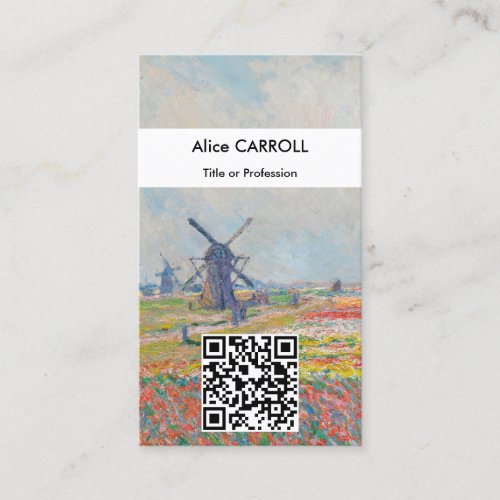 Claude Monet _ Tulip Fields The Hague _ QR Code Business Card