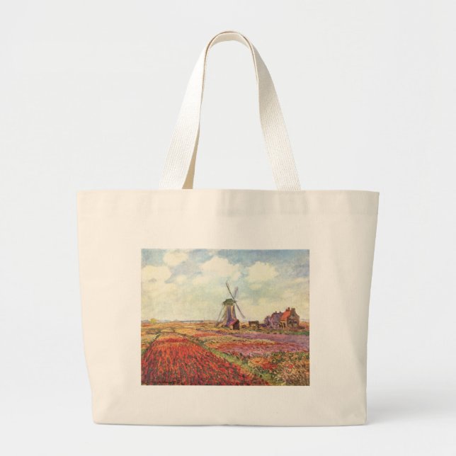 Claude Monet Tulips in Holland Large Tote Bag (Front)