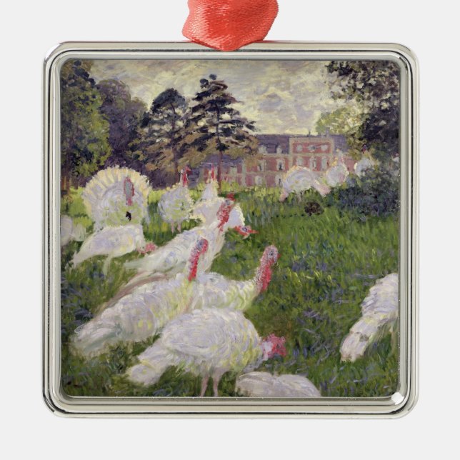 Claude Monet | Turkeys at Chateau de Rottembourg Metal Ornament (Front)