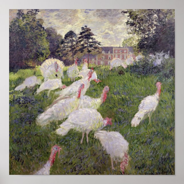 Claude Monet | Turkeys at Chateau de Rottembourg Poster (Front)