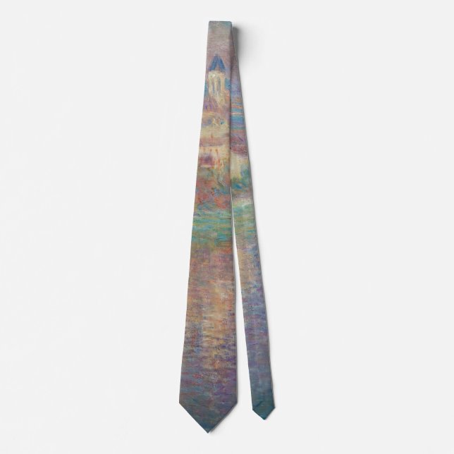Claude Monet - Vetheuil, Sunset Neck Tie (Front)