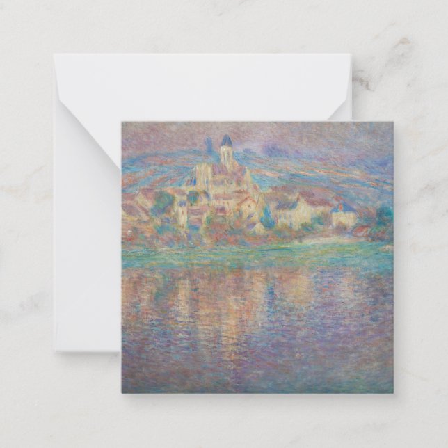 Claude Monet - Vetheuil, Sunset Note Card (Front)