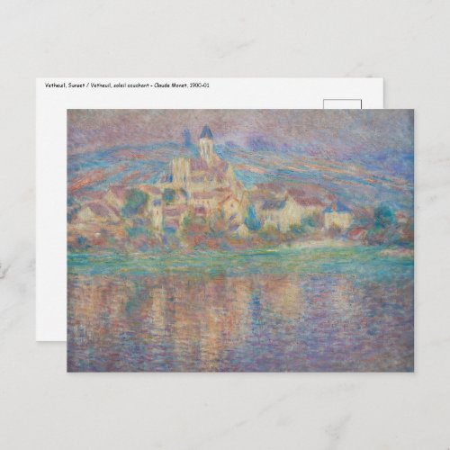 Claude Monet _ Vetheuil Sunset Postcard