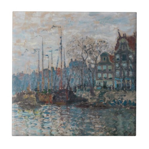Claude Monet _ View of Amsterdam Ceramic Tile