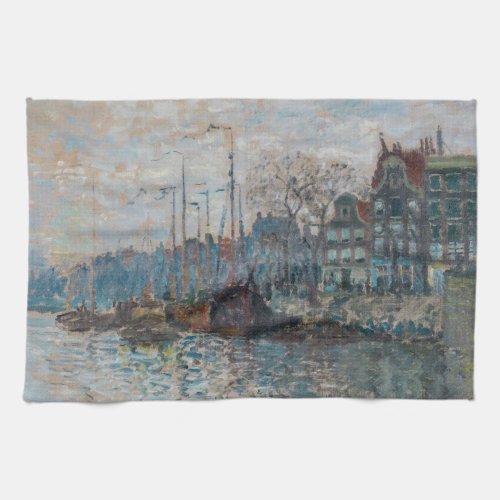 Claude Monet _ View of Amsterdam Kitchen Towel