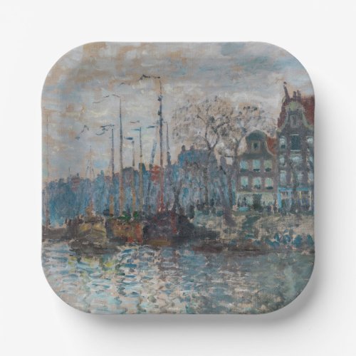 Claude Monet _ View of Amsterdam Paper Plates