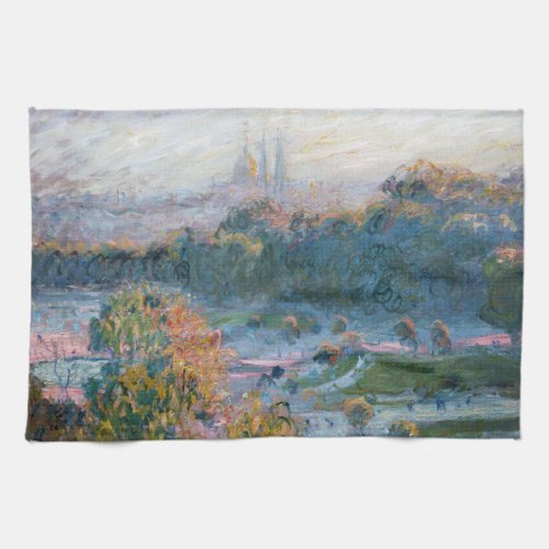 Claude Monet _ View of the Tuileries Study Kitchen Towel