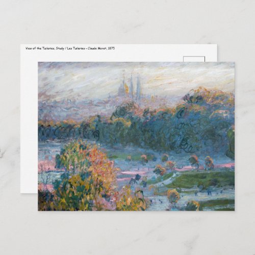 Claude Monet _ View of the Tuileries Study Postcard