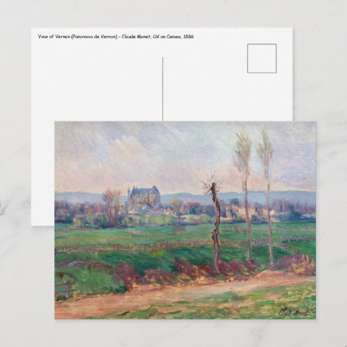 Claude Monet - View of Vernon Postcard
