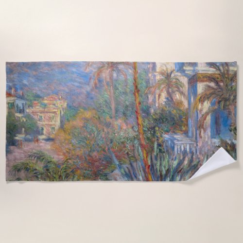 Claude Monet _ Villas at Bordighera Beach Towel