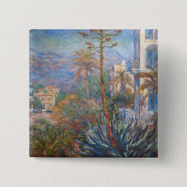 Claude Monet - Villas at Bordighera Button (Front)