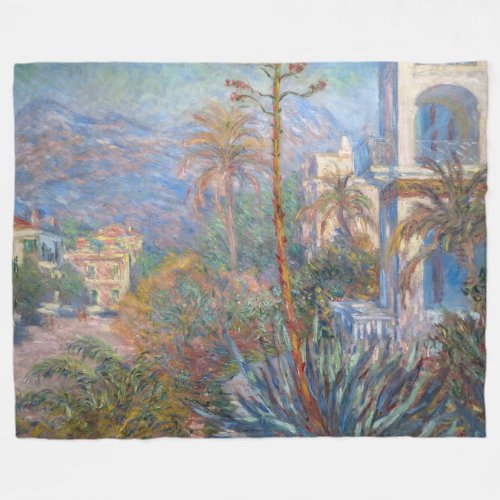 Claude Monet _ Villas at Bordighera Fleece Blanket