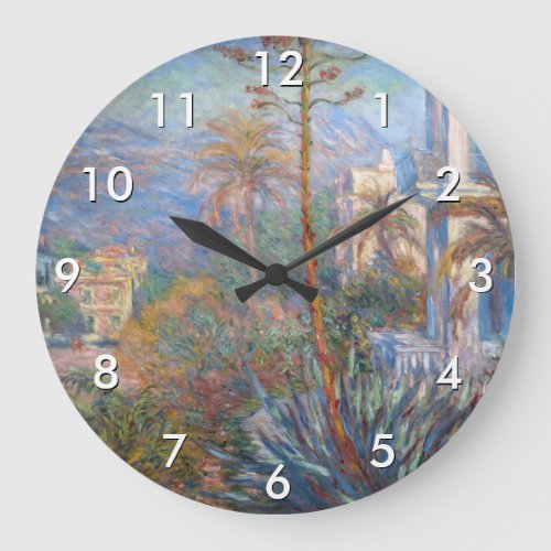 Claude Monet _ Villas at Bordighera Large Clock