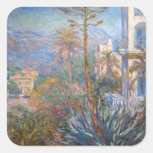 Claude Monet _ Villas at Bordighera Square Sticker