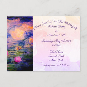 Claude Monet Vintage Water Lilies Wedding Invitat Postcard