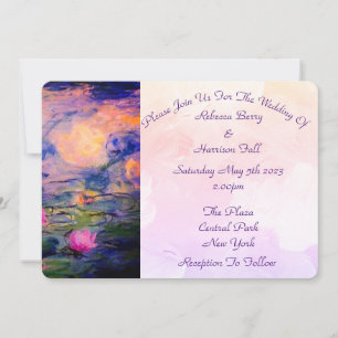 Claude Monet Vintage Water Lilies Wedding Invitation
