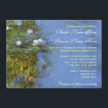 Claude Monet vintage waterlily wedding Invitation<br><div class="desc">Claude Monet vintage waterlily oil on canvas. wedding invitations from bride and groom. For spring,  summer,  fall or holiday weddings. blue,  green and white.</div>