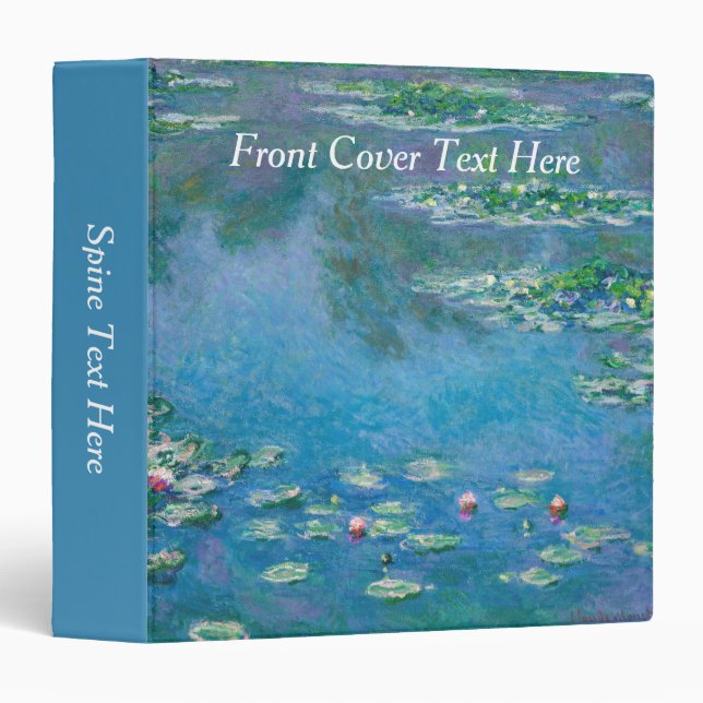 Claude Monet - Water Lilies 1906 3 Ring Binder (Front/Spine)