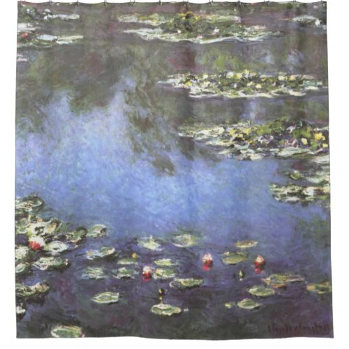 Claude Monet Water Lilies 1906 Blue Shower Curtain