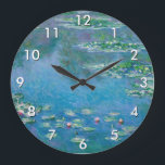 Claude Monet - Water Lilies 1906 Large Clock<br><div class="desc">Water Lilies (Nympheas) - Claude Monet,  Oil on Canvas,  1906</div>