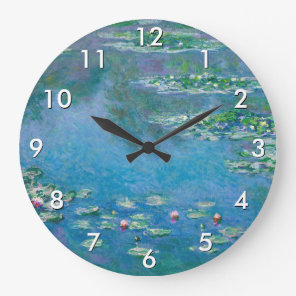 Claude Monet - Water Lilies 1906 Large Clock