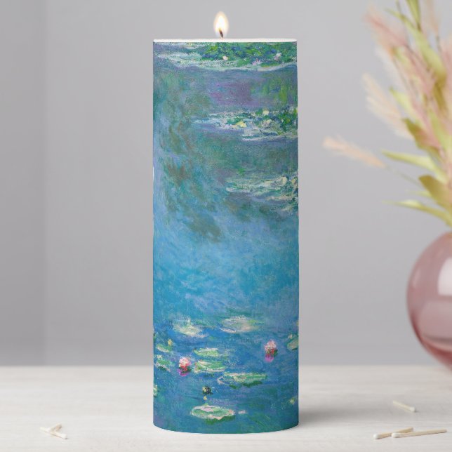 Claude Monet - Water Lilies 1906 Pillar Candle (In Situ)