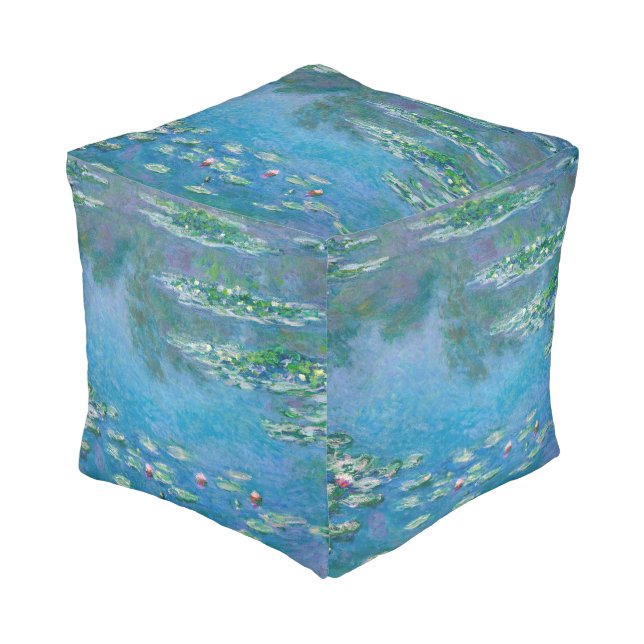 Claude Monet - Water Lilies 1906 Pouf (Angled Front)