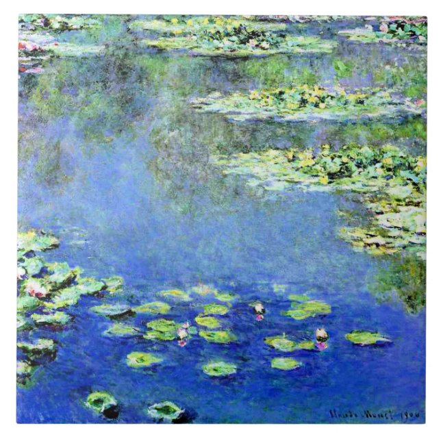 Claude Monet - Water Lilies, 1907, Ceramic Tile (Front)