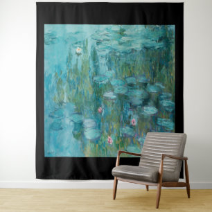 Claude Monet, Water Lilies, 1915, Aqua Blue Tapestry