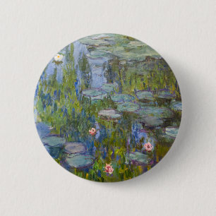 Claude Monet Water Lilies 1915 Impressionist Art Button