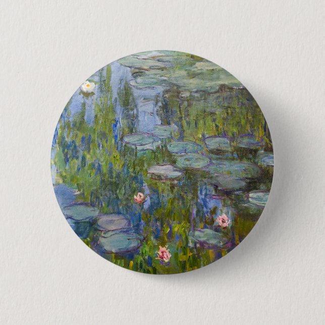 Claude Monet Water Lilies 1915 Impressionist Art Button (Front)
