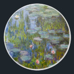 Claude Monet Water Lilies 1915 Impressionist Art Ceramic Knob<br><div class="desc">"Water Lilies" (1915) is a stunning example of Claude Monet’s late-period mastery at his Giverny garden. This iconic Impressionist painting focuses on the serene surface of his lily pond, where vibrant green pads and delicate blossoms in pink and white float upon deep, shimmering blue water. Monet’s expressive, loose brushwork captures...</div>