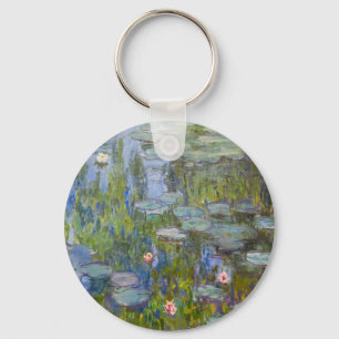 Claude Monet Water Lilies 1915 Impressionist Art Keychain