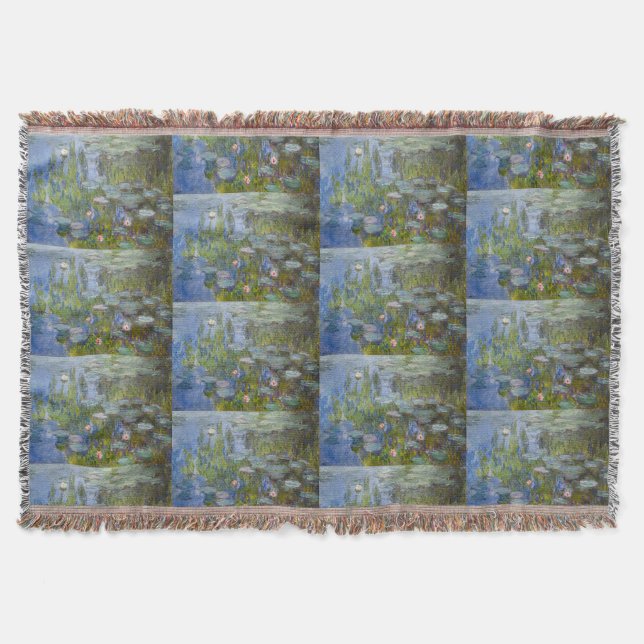 Claude Monet Water Lilies 1915 Impressionist Art Throw Blanket (Front)