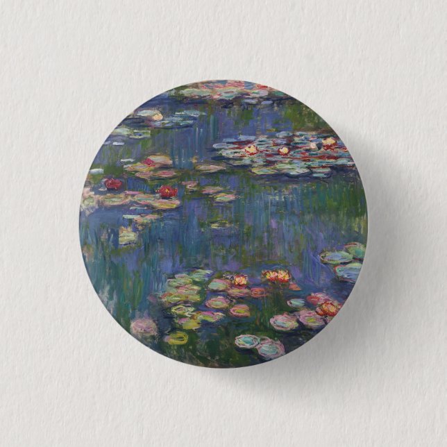 Claude Monet Water Lilies 1916 Fine Art Button (Front)