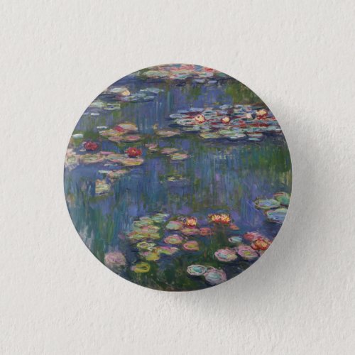 Claude Monet Water Lilies 1916 Fine Art Button