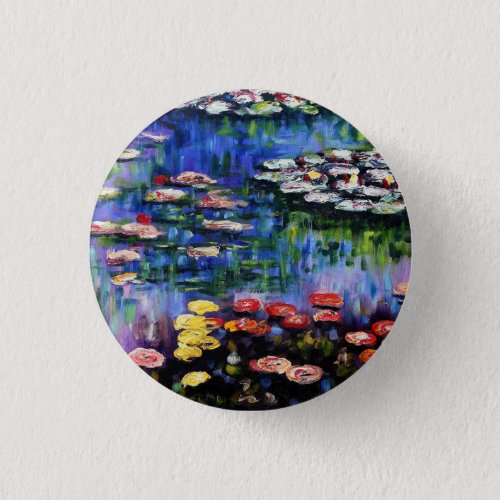 Claude Monet Water Lilies 1916 Fine Art Button