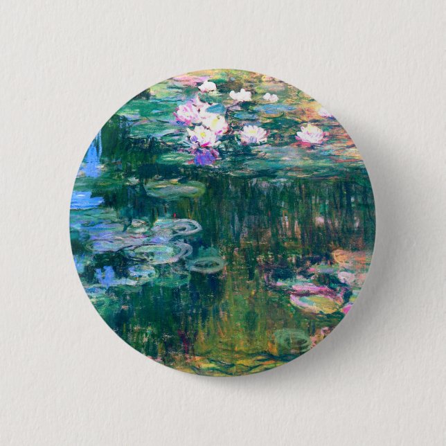 Claude Monet Water Lilies 1917 Pinback Button (Front)