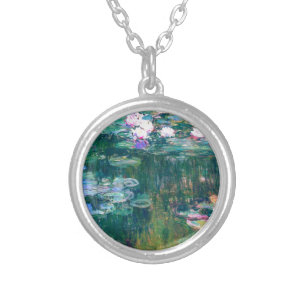 Claude Monet Water Lilies 1917 Silver Plated Necklace