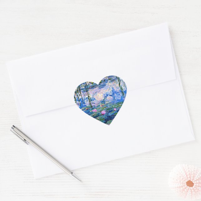 Claude Monet - Water Lilies, 1919, Heart Sticker (Envelope)