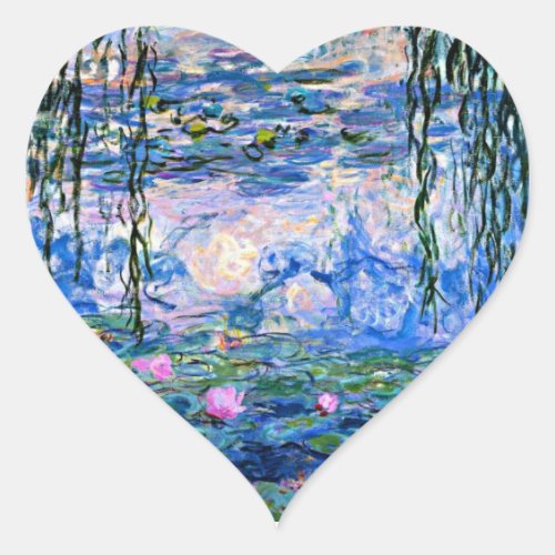 Claude Monet _ Water Lilies 1919 Heart Sticker