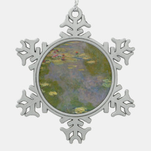 Claude Monet Water Lilies, 1919 Snowflake Pewter Christmas Ornament