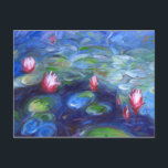 Claude Monet: Water Lilies 2 Postcard<br><div class="desc">Surprise your family and friends with a colorful classic postcard featuring beautiful water lilies,  painted by the French impressionist painter Claude Monet. 






com</div>