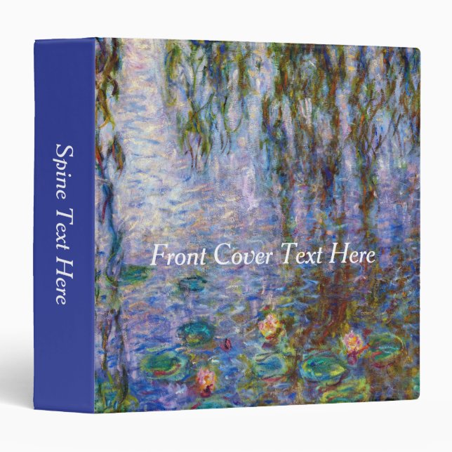 Claude Monet - Water Lilies 3 Ring Binder (Front/Spine)