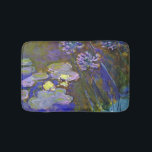 Claude Monet Water Lilies Agapanthus Bath Mat<br><div class="desc">Claude Monet's Water Lilies and Agapanthus - Claude Monet's Water Lilies and Agapanthus is a wonderful impressionistic painting by one of the master flower artists of all time. The water garden is alive with color and emotion, as the purple Agapanthus flow up from their blue and green stems. The water...</div>